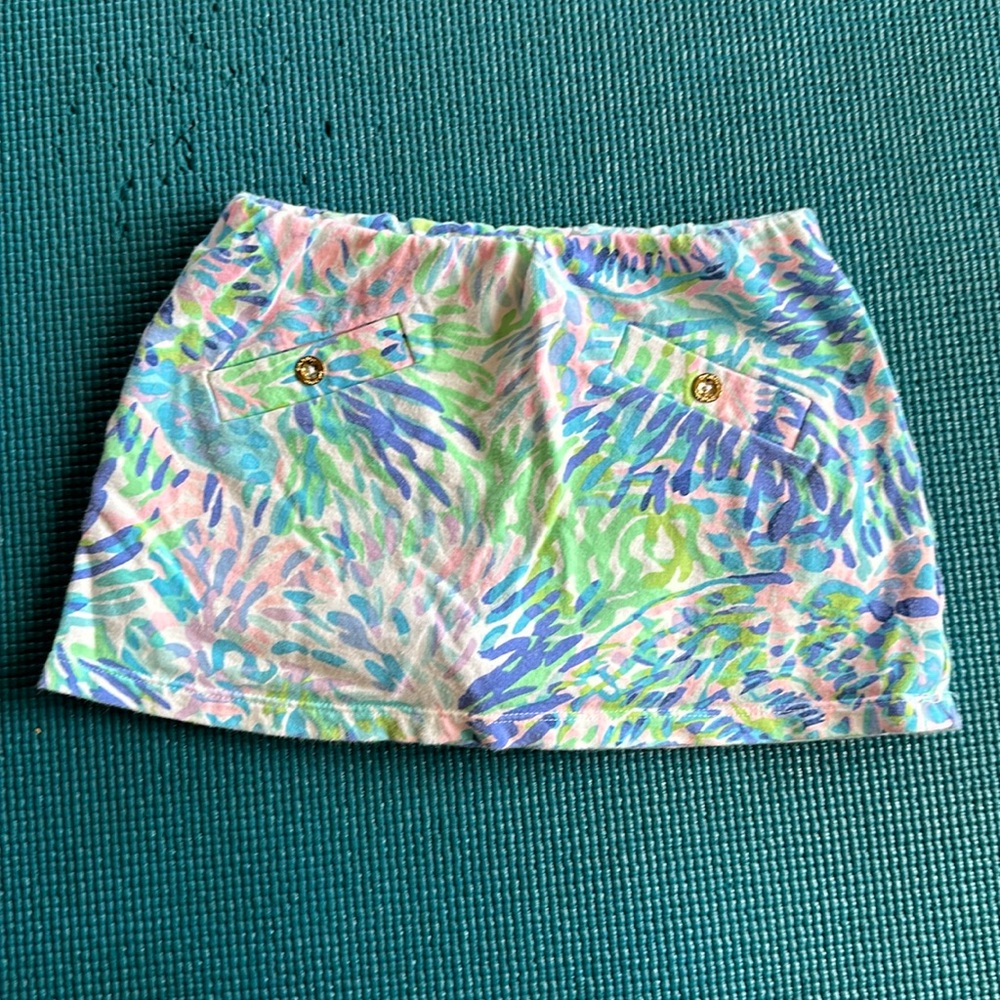 Lilly Pulitzer Mini Madison Skort Shell of a Party Blue Green Pink Small 4 5